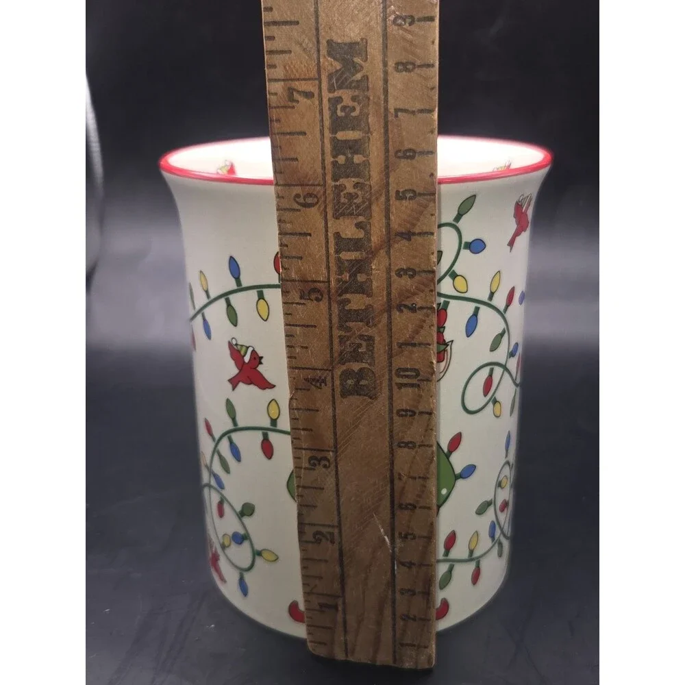 Temptations By Tara Ceramic Utensil Jar Crock Holder Elf Theme Holiday Christmas